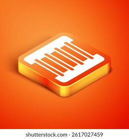 Isometric Prison window icon isolated on orange background.  Vector
