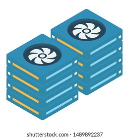 Isometric processor fan vector design 