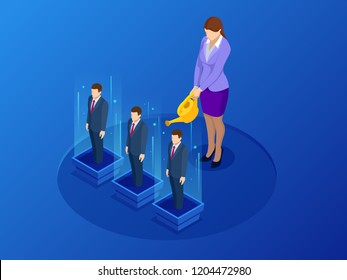 Isometric professional growth, human resources management, helping employees to grow, work of hr, career