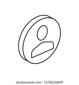 Isometric profile button design, People social media communication person human and user theme Vector illustration
