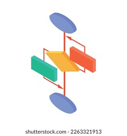 Isometric programmers composition with isolated image on blank background vector illustration