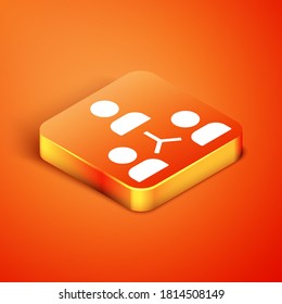 Isometric Project team base icon isolated on orange background. Business analysis and planning, consulting, team work, project management. Vector.