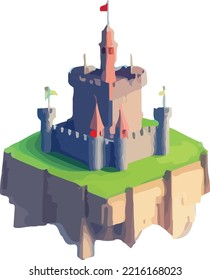 Isometric projection of the vector of a castle 