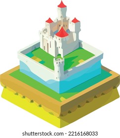 Isometric projection of the vector of a castle 
