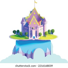 Isometric projection of the vector of a castle 