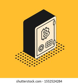Isometric Proof of stake icon isolated on yellow background. Cryptocurrency economy and finance collection.  Vector Illustration