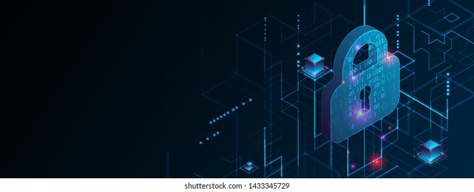 Isometric protection concept. Protect mechanism, system privacy.