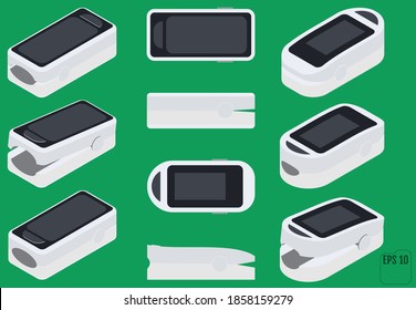 Isometric Pulse Oximetry, Isometric Flat Vector