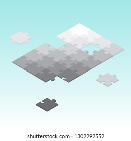 Isometric puzzle vector