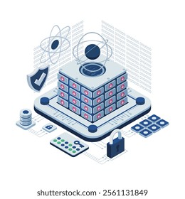 Isometric Quantum Resistant Encryption with a Central Secure Server and Quantum Technology Elements. Quantum Resistant Encryption Concept