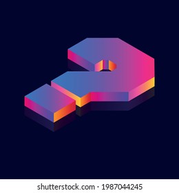 
Isometric Question Mark Background Vector Illustration