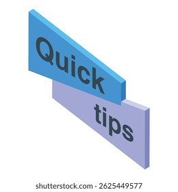 Isometric quick tips icon representing fast advice and guidance