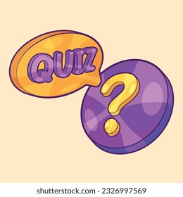 Isometric Quiz Sign with Question Mark Vector Illustration