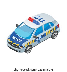 Isometric racing sport composition with isolated icons on blank background vector illustration