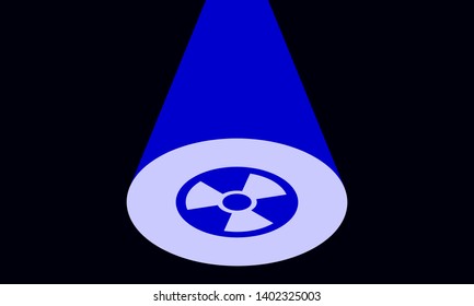Isometric radiation symbol color vector illustration.
