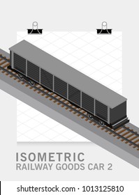 Isometric railway Goods car 2