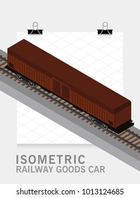 Isometric railway goods car