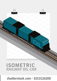 Isometric railway Oil car