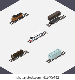 Isometric Railway Set.