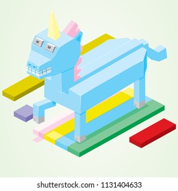 isometric rainbow horse
