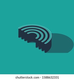 Isometric Rainbow icon isolated on green background.  Vector Illustration
