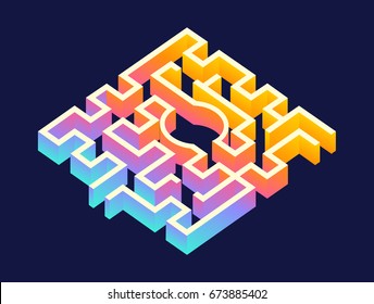 Isometric rainbow maze / labyrinth