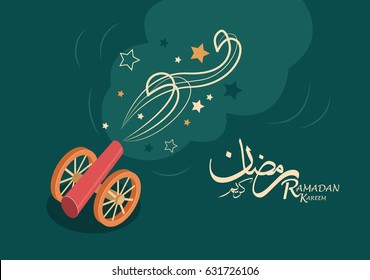 Isometric Ramadan Cannon Gun 