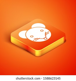 Isometric Rat zodiac sign icon isolated on orange background. Astrological horoscope collection.  Vector Illustration