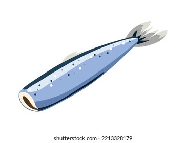 Isometric raw fish icon on white background 3d vector illustration