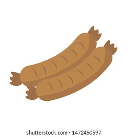 Isometric raw sausages vector design 