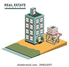 Isometric Real Estate digital design, vector illustration eps 10
