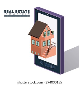 Isometric Real Estate digital design, vector illustration eps 10