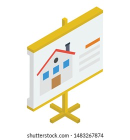 Isometric real estate presentation vector design 