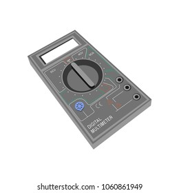 Isometric realistic illustration multimeter on the white background. Sample for school lessons. eps 10.