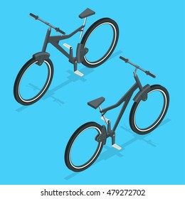 Isometric Realistic modern bike. Eco transport. 