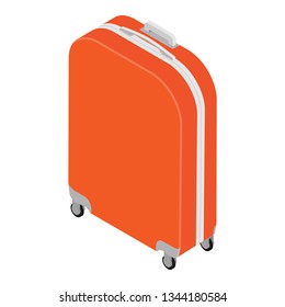 Isometric realistic travel suitcase with wheels isolated on white background