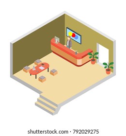 isometric receptionist room