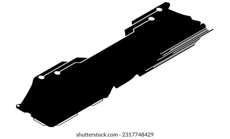 Isometric rectangular design clipart in tech style isolated on white. Short tech plate with copy space. Vector clipart.