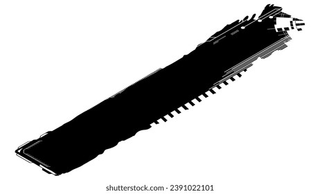 Isometric rectangular design element silhouette in tech style isolated on white. Long tech plate with copy space. Vector clipart.