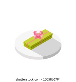 Isometric rectangular gift box. Vector illustration.