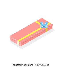 Isometric rectangular gift box. Vector illustration.