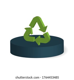 Isometric recycling arrow icons. 3d style icon. 