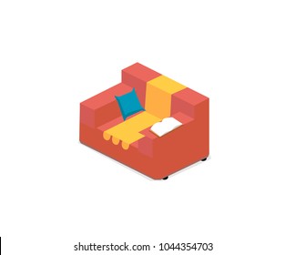 Isometric Red Armchair
