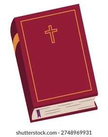 Isometric Red Bible Front Flat image artwork with bookmark