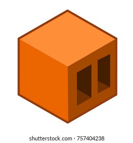 Isometric red brick