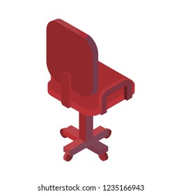 Isometric red chair vector isolated on white background