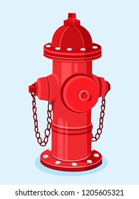 Isometric Red Fire Hydrant Vector Illustration