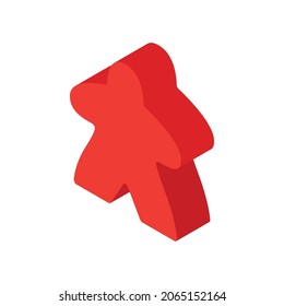 Isometric red meeple vector illustration. 