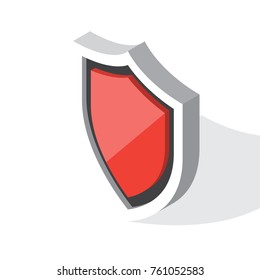 Isometric Red Shield Icon