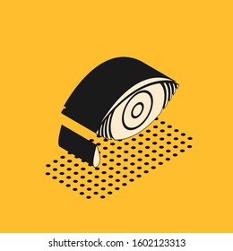 Isometric Reddish eye due to viral, bacterial or allergic conjunctivitis icon isolated on yellow background.  Vector Illustration